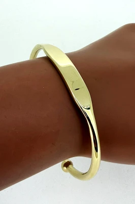 Solid 9ct Gold 7.5mm Torque Bangle 23.4g 7.5Inch