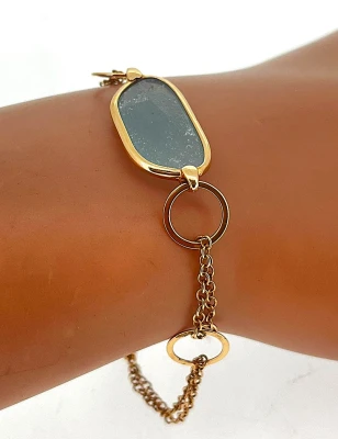 9ct Rose Gold & Quartz Bracelet 5.0g 7.5inch