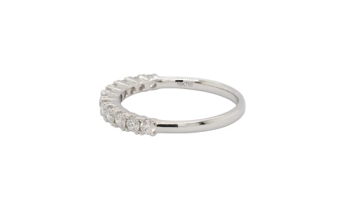 0.57ct Natural Diamond & 18ct White Gold Eternity/Wedding Band 2.3g