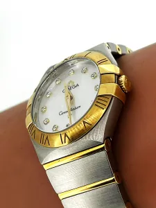 Omega Constellation 28mm - 18ct Gold & Stainless Steel- Mother of Pearl & Diamond 2019 Box & Papers