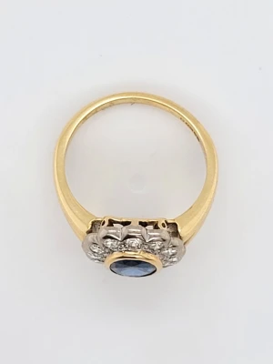 1.50ct Sapphire & 1.20ct Diamond 18ct Gold Ring 5.8g